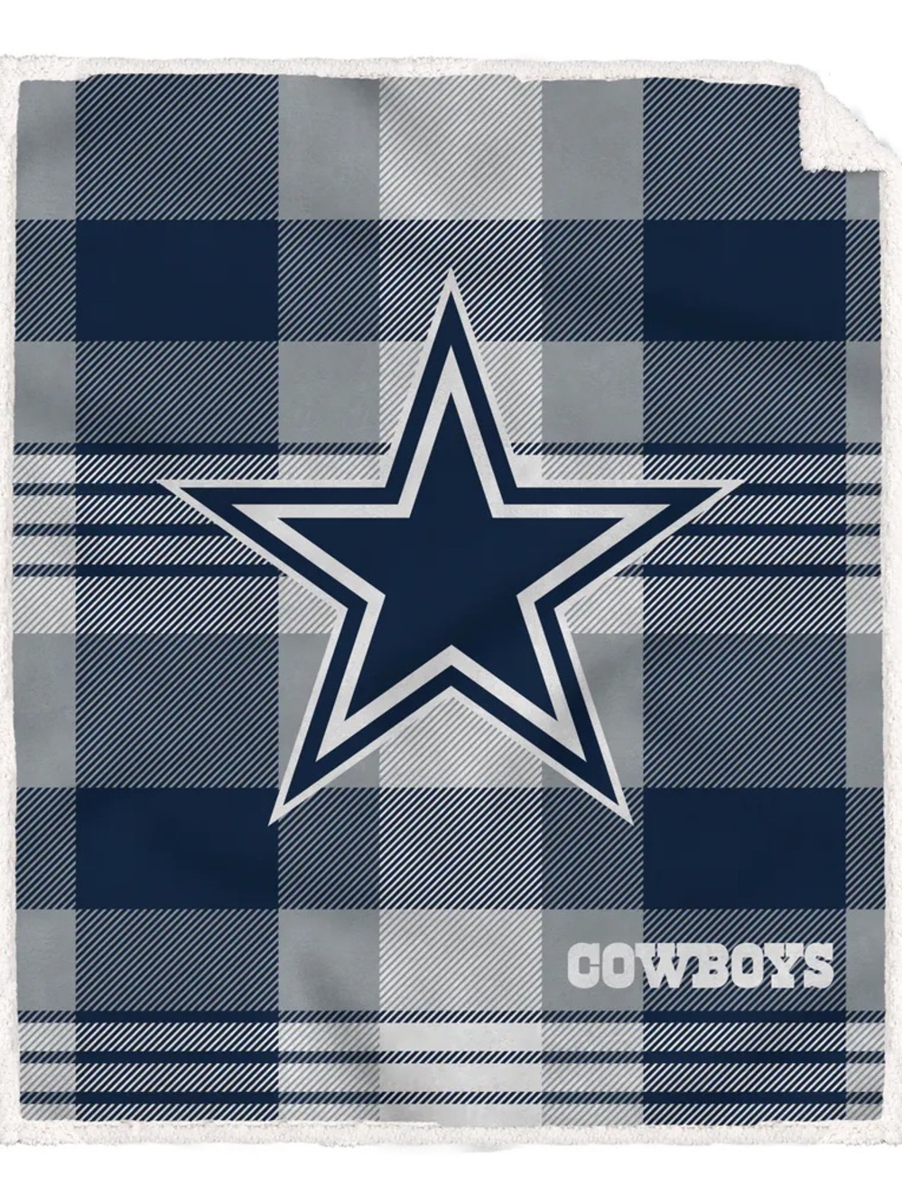 Dallas Cowboys Super Soft Faux Shearling Throw / Blanket 60 IN x 70 IN. NEW
